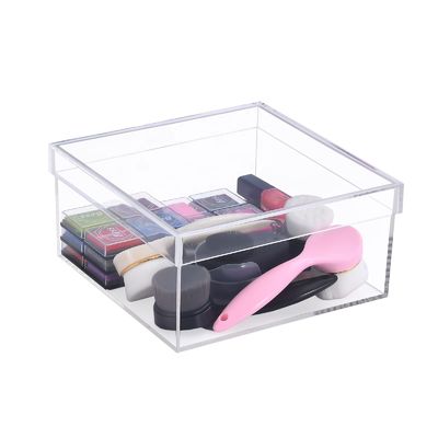 quality Boîtes carrées d'acrylique transparentes avec couvercle cube Petite boîte en plastique transparente 8.1x7.8 